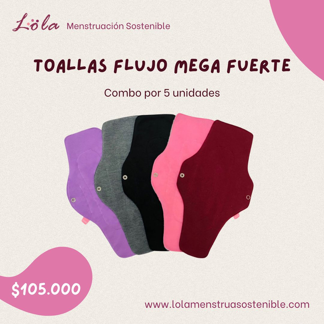 Toallas Flujo Mega Fuerte - combo por 5